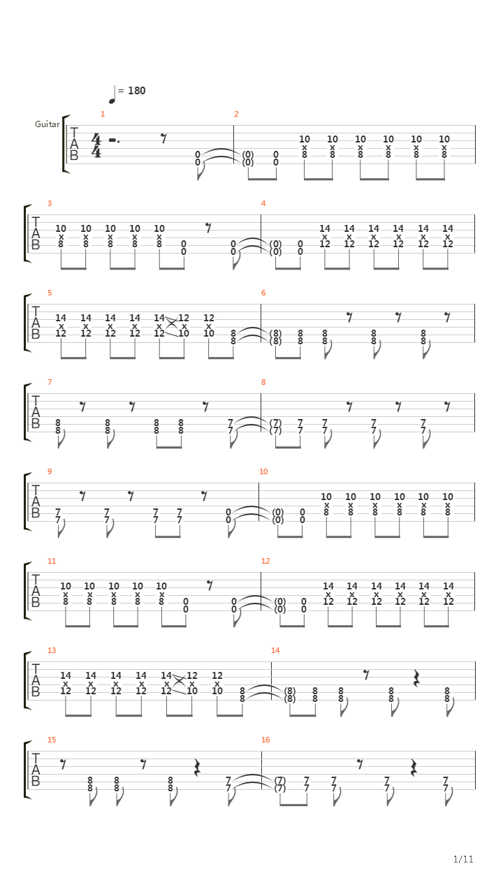 Second And Sebring吉他谱