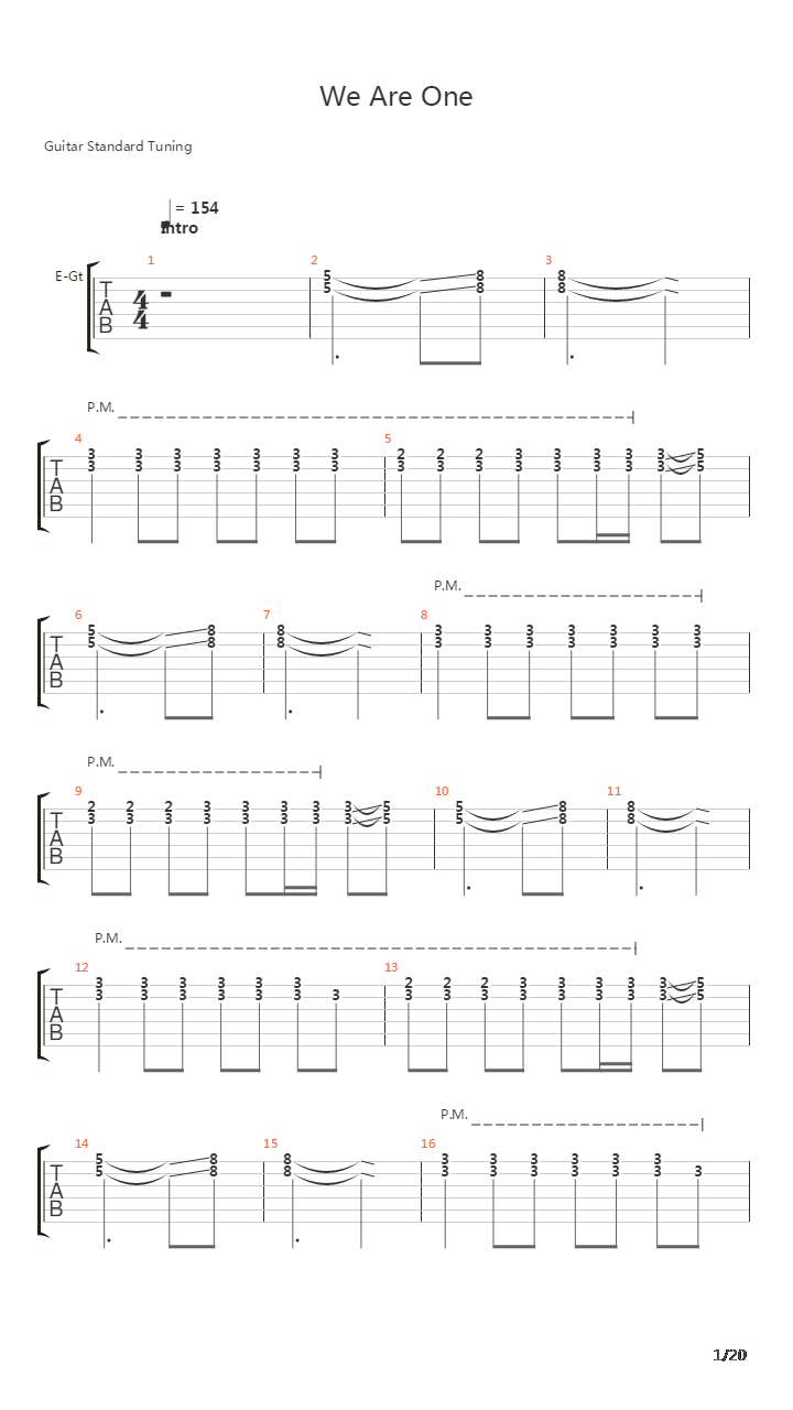 We Are One吉他谱