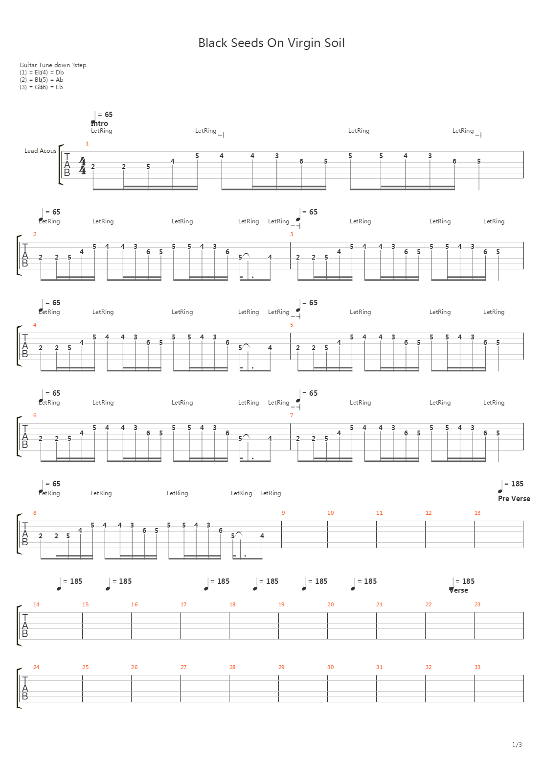 Black Seeds On Virgin Soil吉他谱