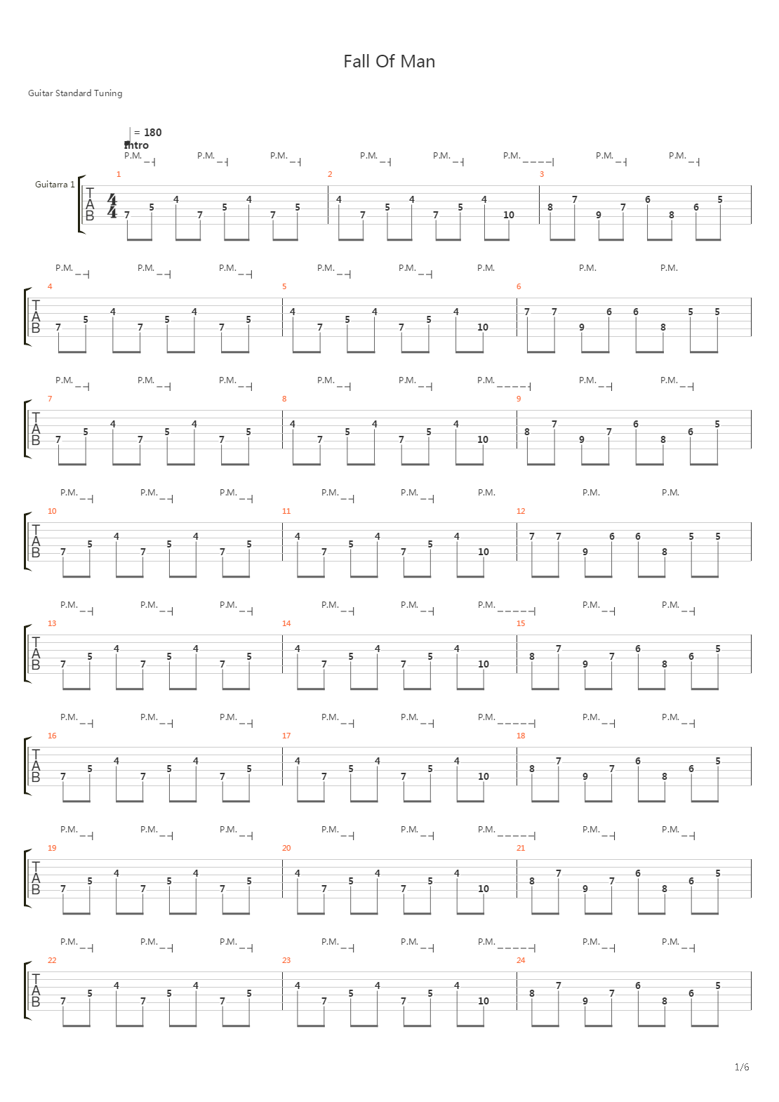 Fall Of Man吉他谱