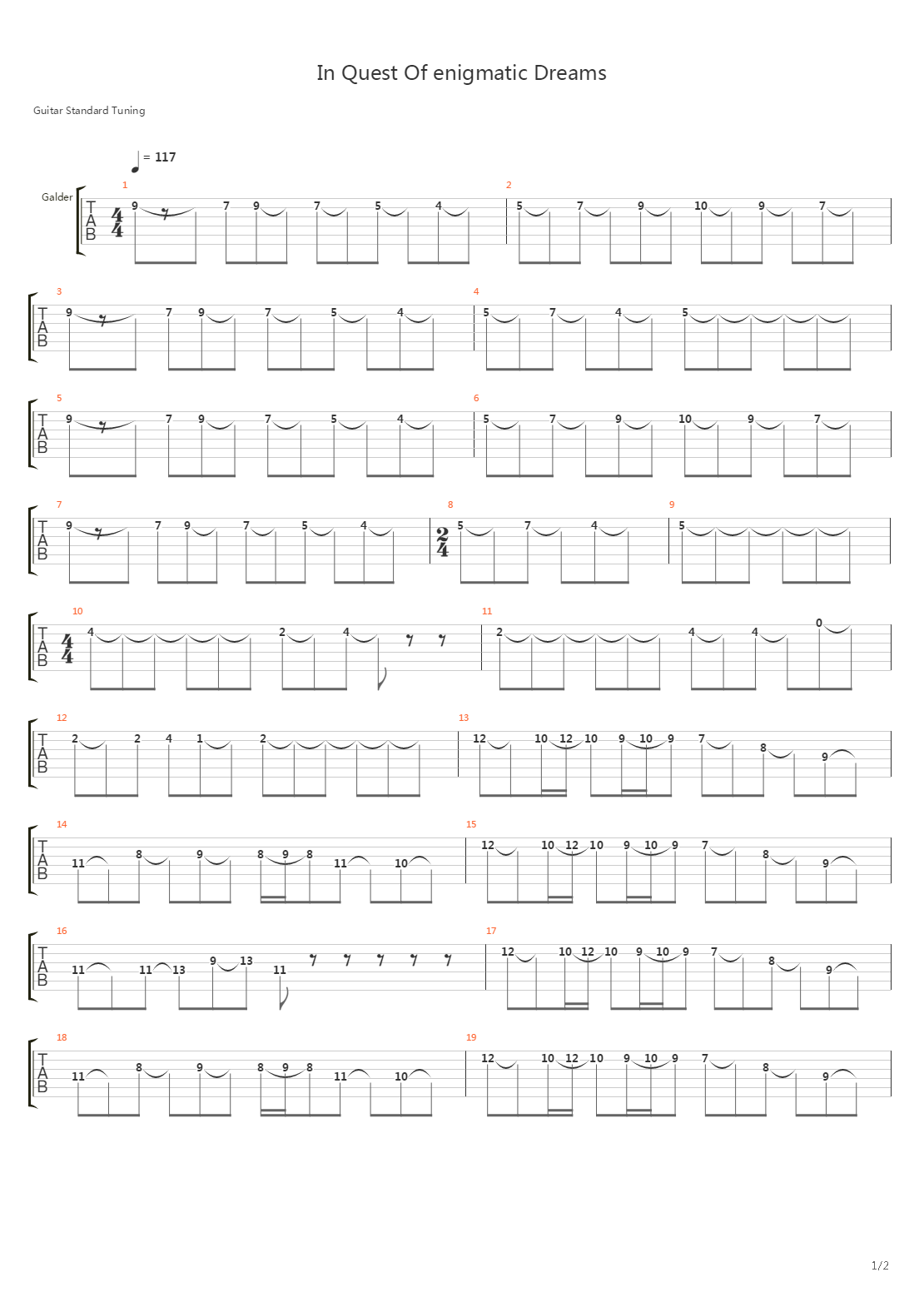In Quest Of Enigmatic Dreams吉他谱