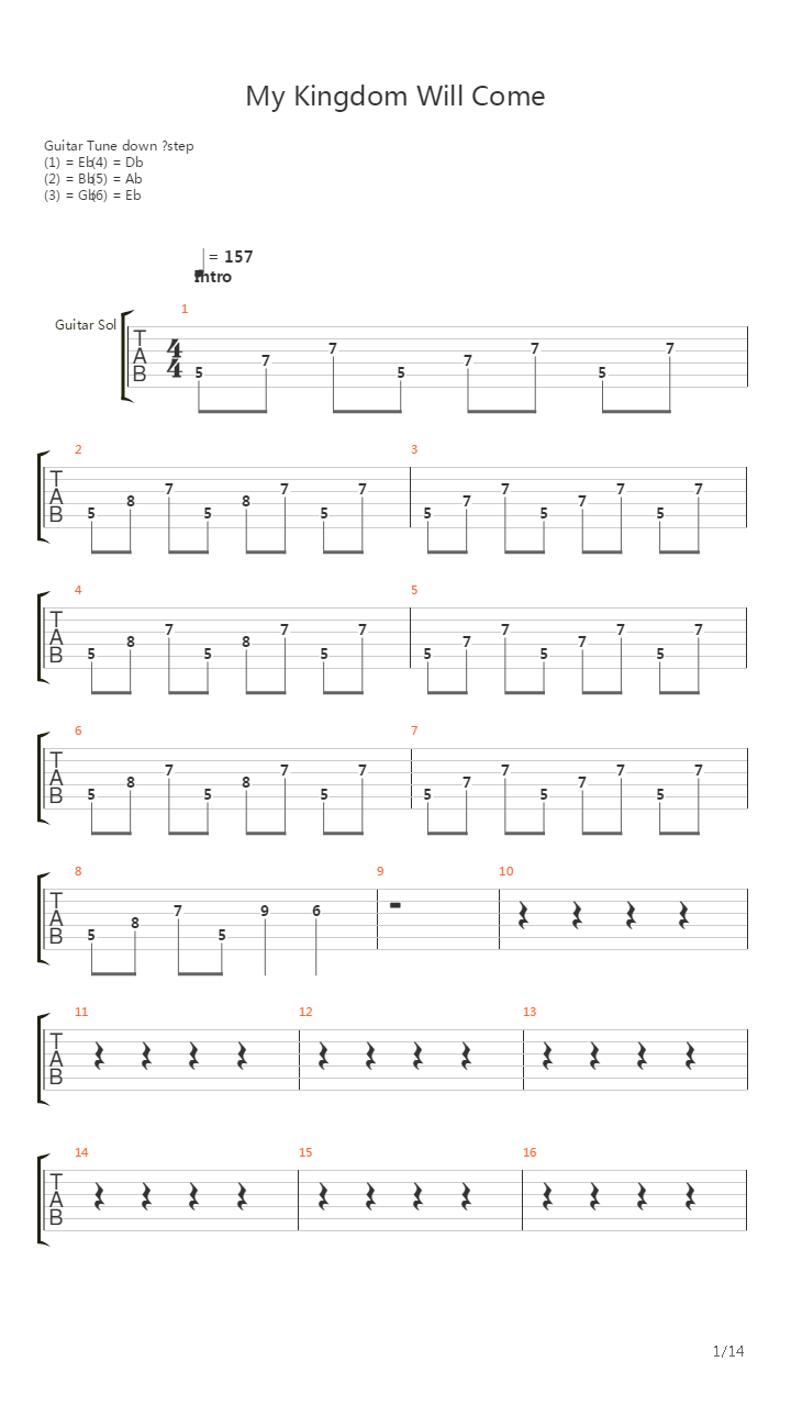 My Kingdom Will Come吉他谱