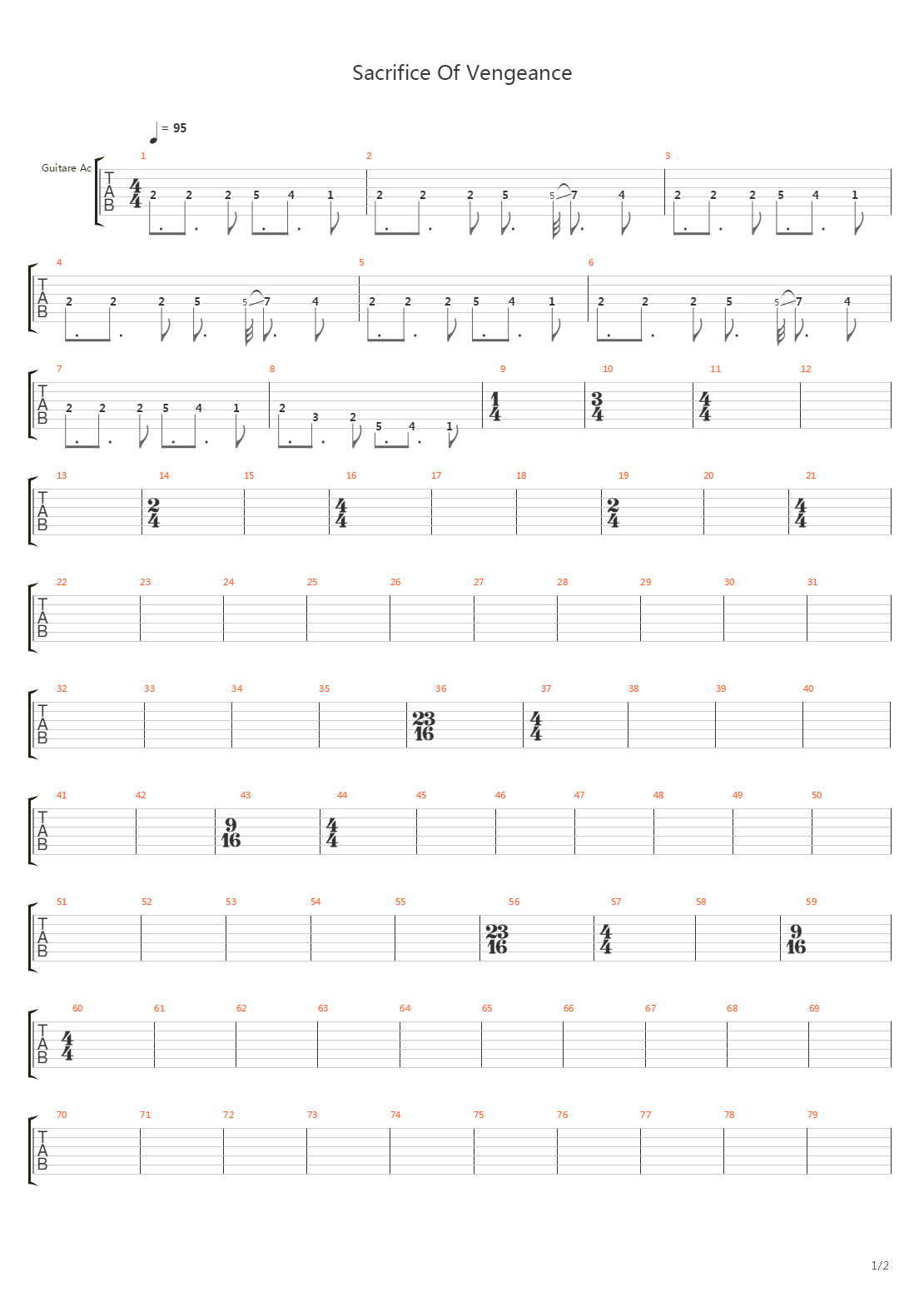 Sacrifice Of Vengeance吉他谱