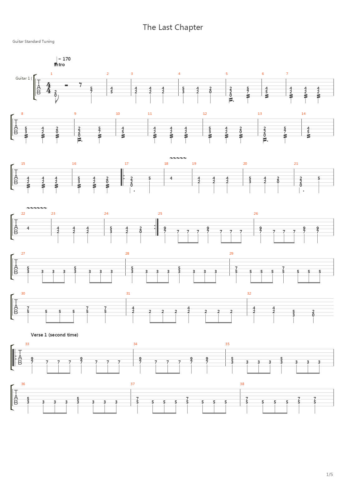 The Last Chapter吉他谱
