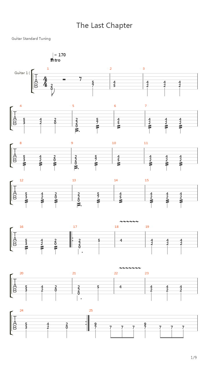 The Last Chapter吉他谱