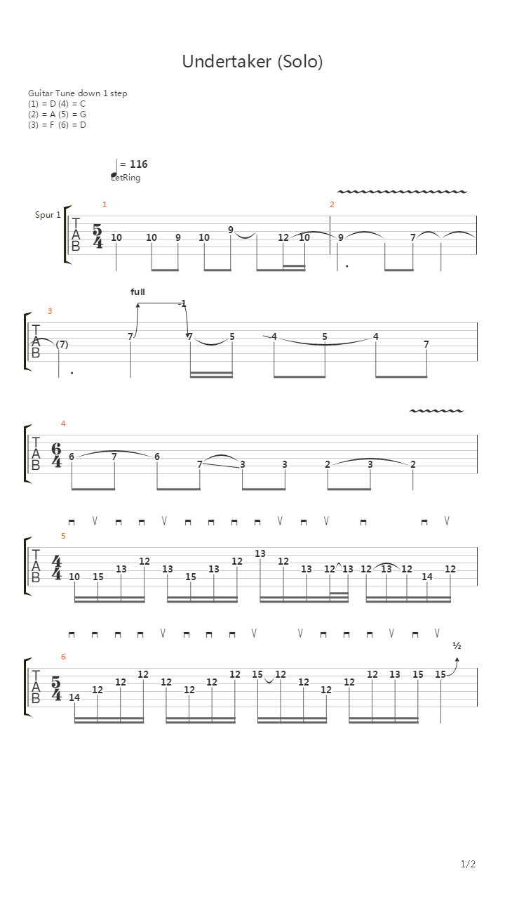 Undertaker吉他谱