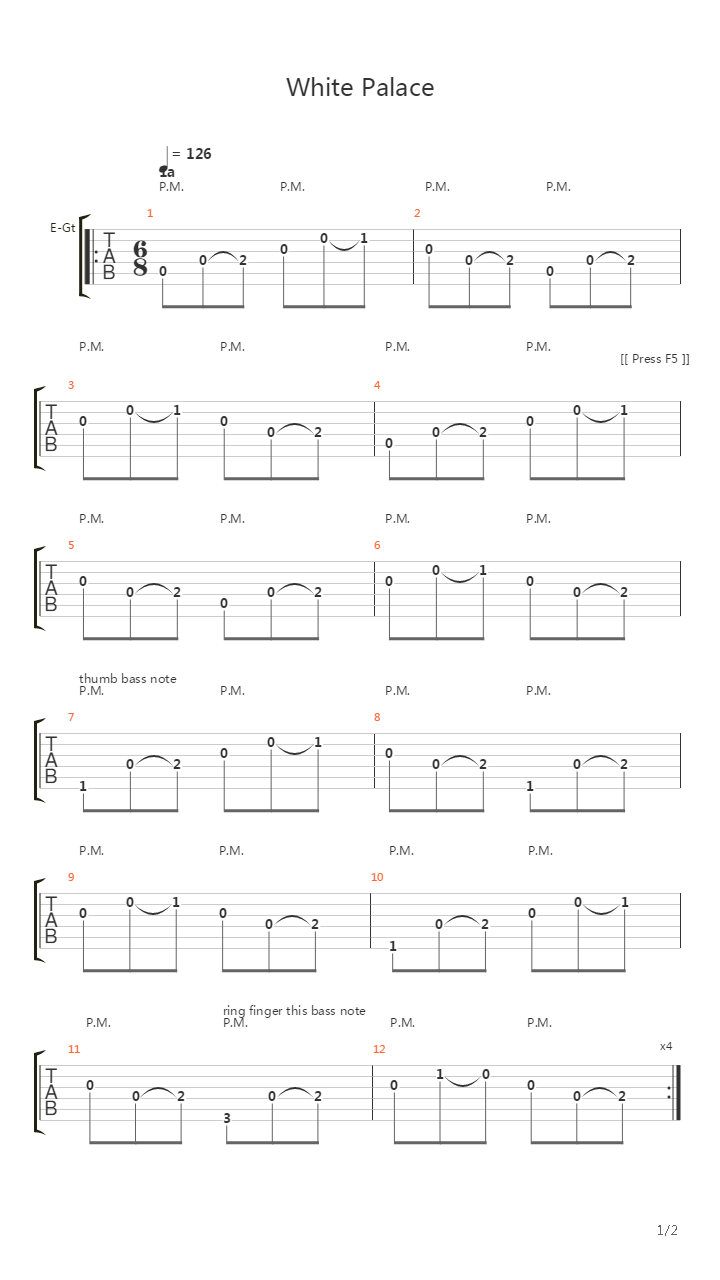 White Palace吉他谱