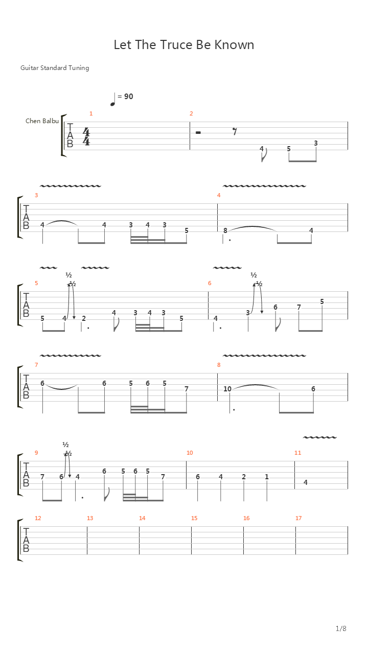 Let The Truce Be Known吉他谱