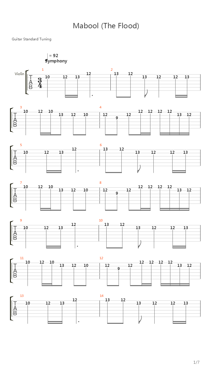 Mabool吉他谱