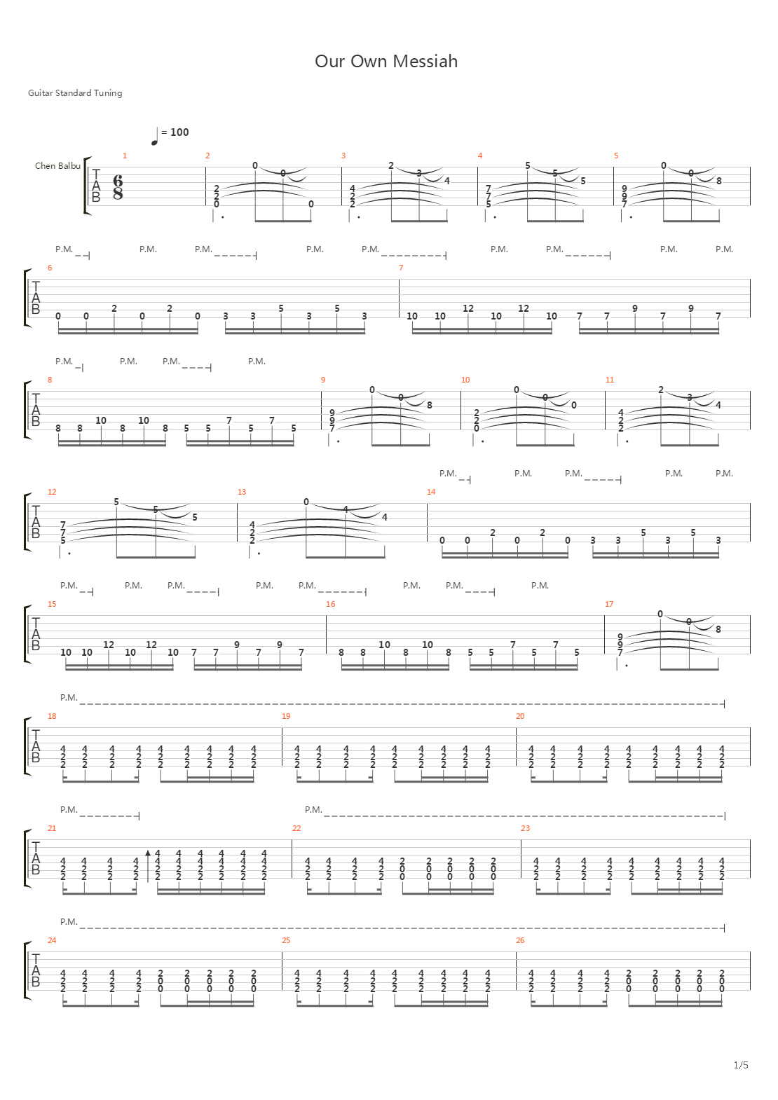 Our Own Messiah吉他谱