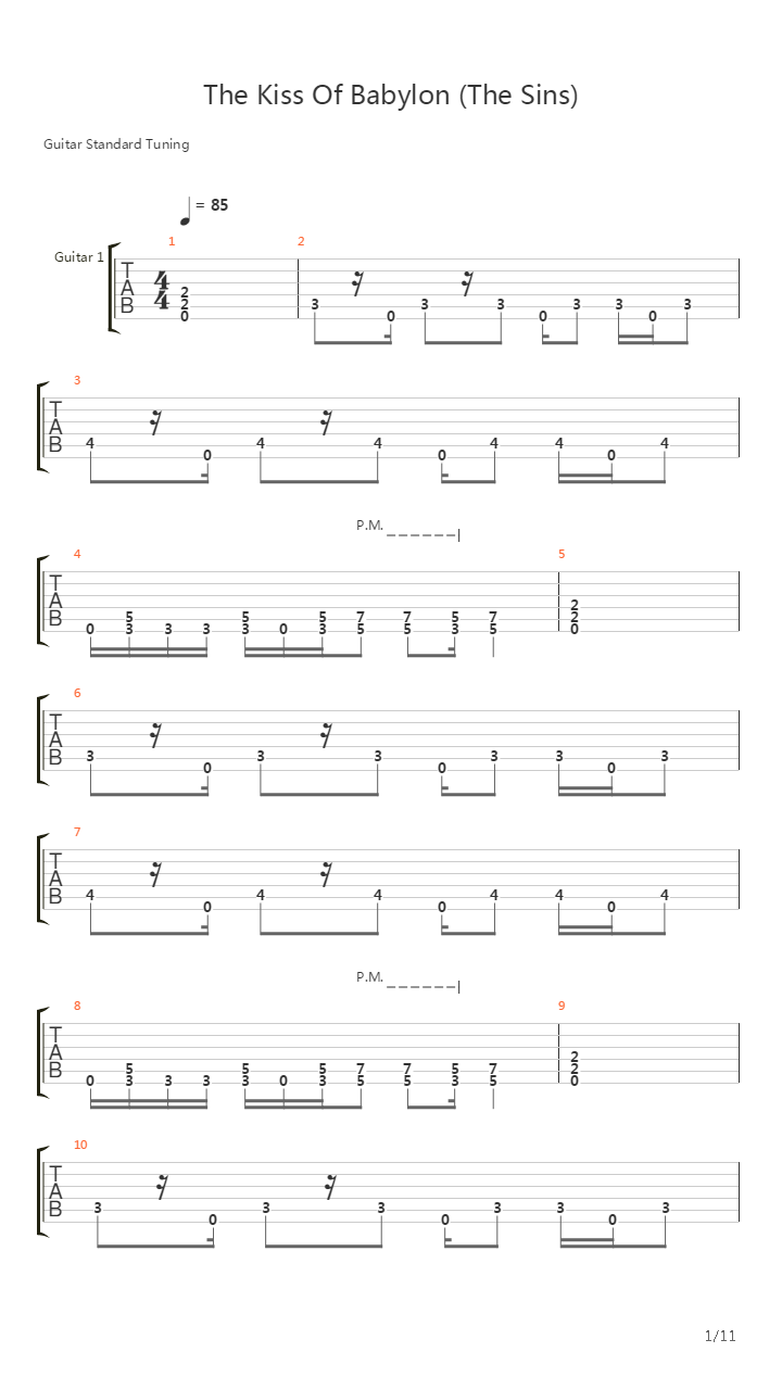 The Kiss Of Babylon吉他谱