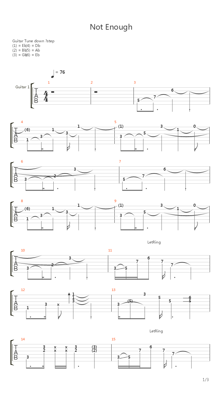 Not Enough吉他谱