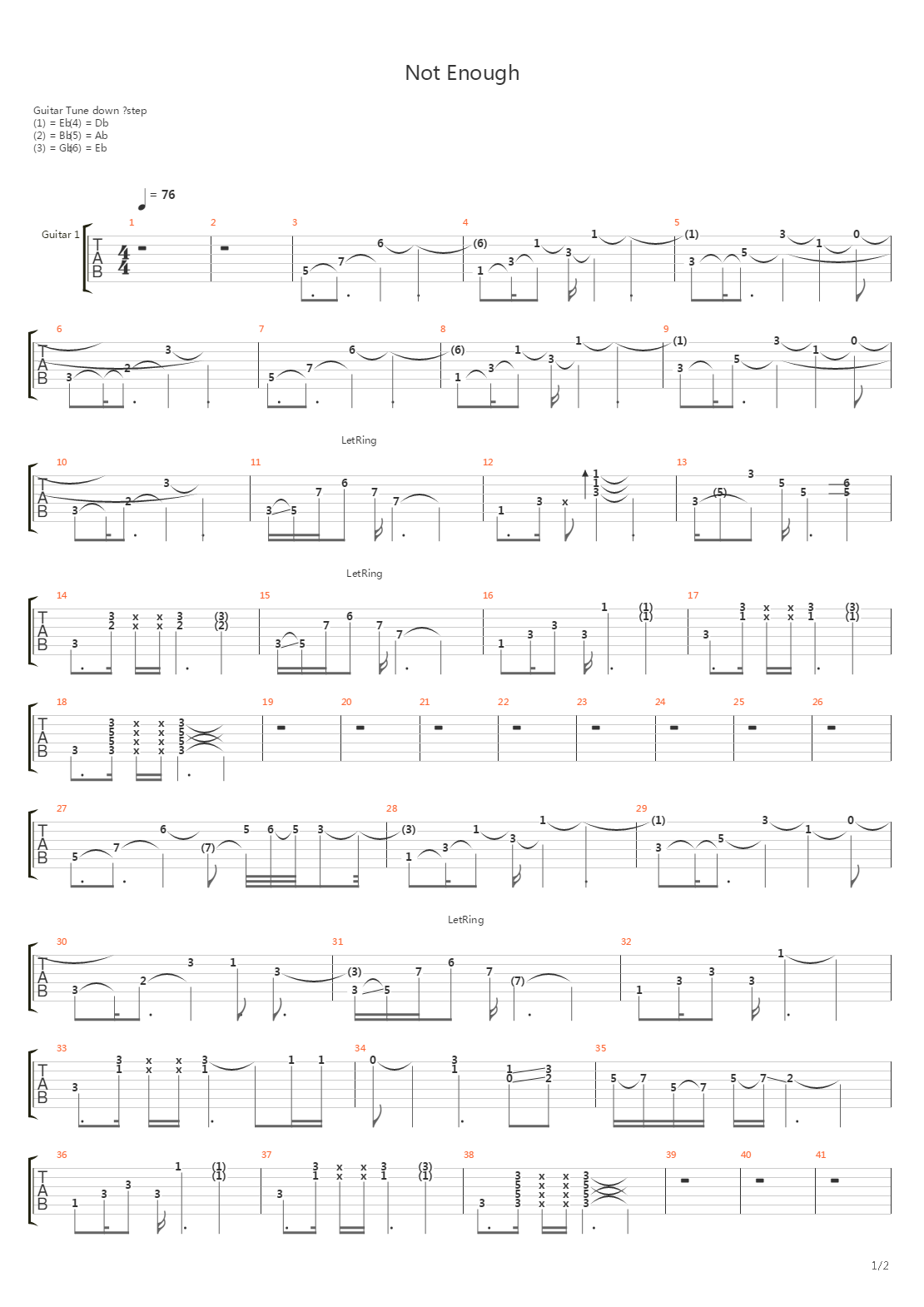 Not Enough吉他谱