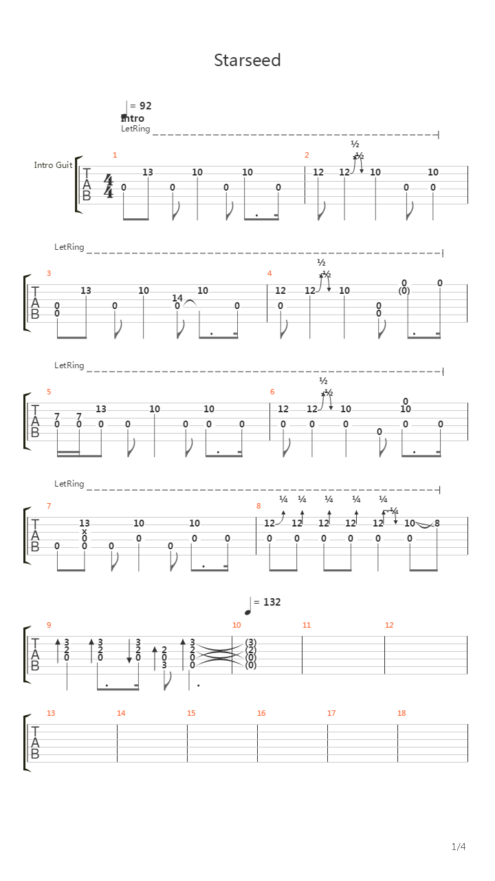Starseed吉他谱