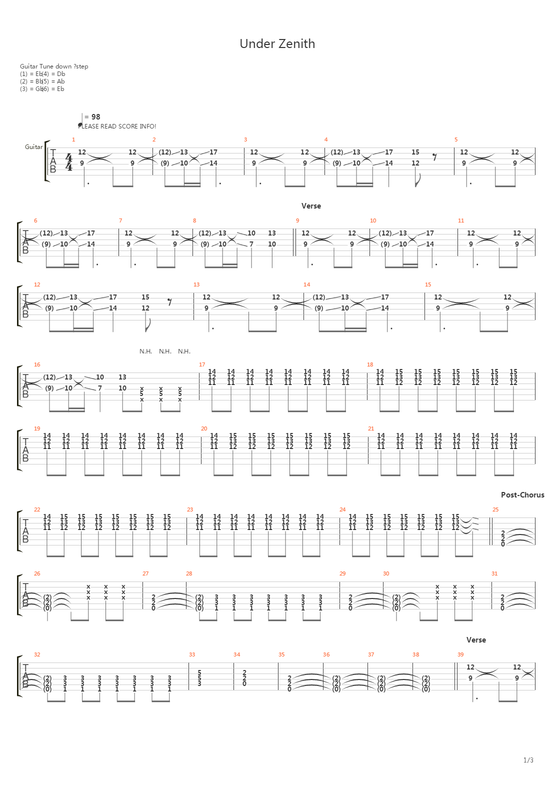 Under Zenith吉他谱