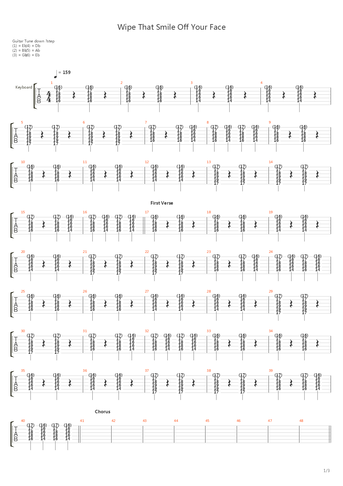 Wipe That Smile Off Your Face吉他谱