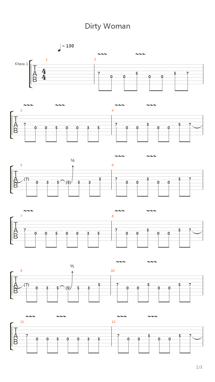 Dirty Woman吉他谱