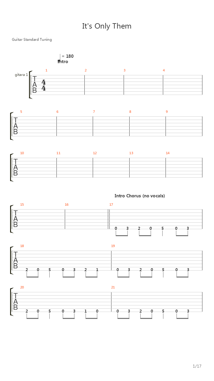 Its Only Them吉他谱
