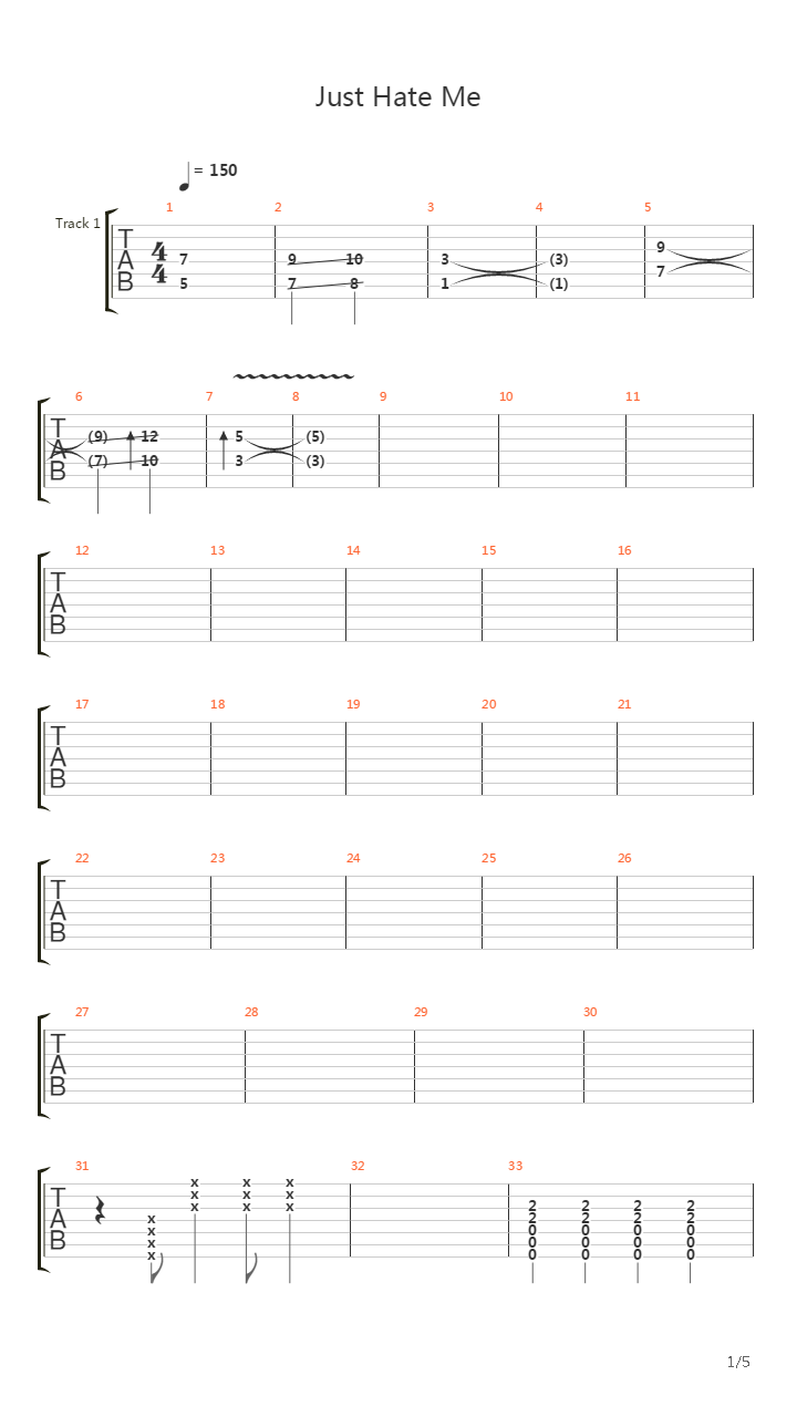 Just Hate Me吉他谱