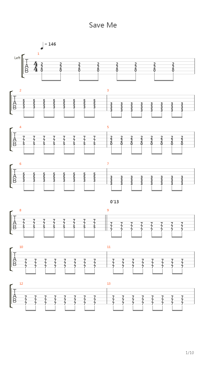 Save Me吉他谱