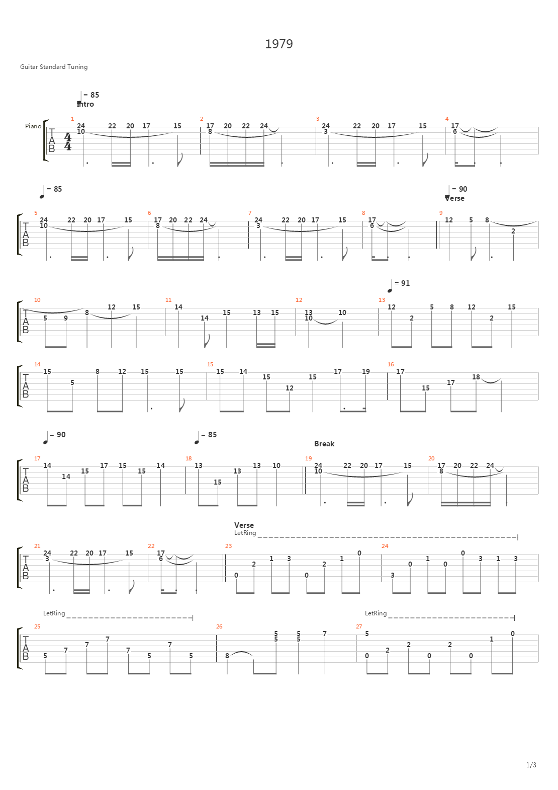 1979吉他谱