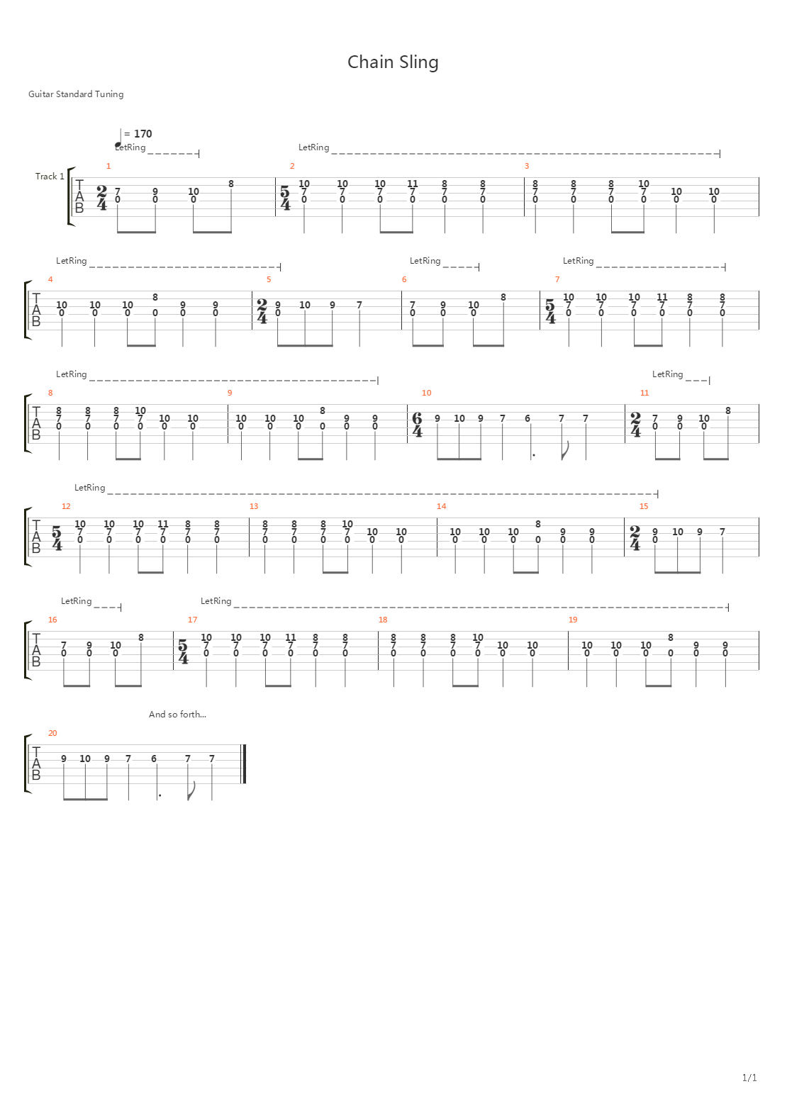 Chain Sling吉他谱