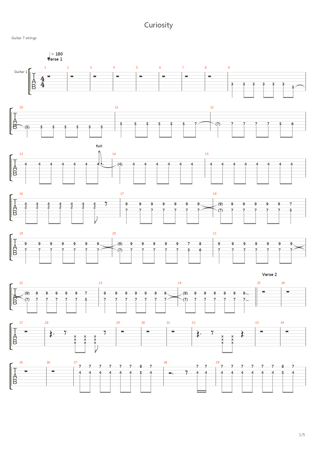 Curiosity吉他谱