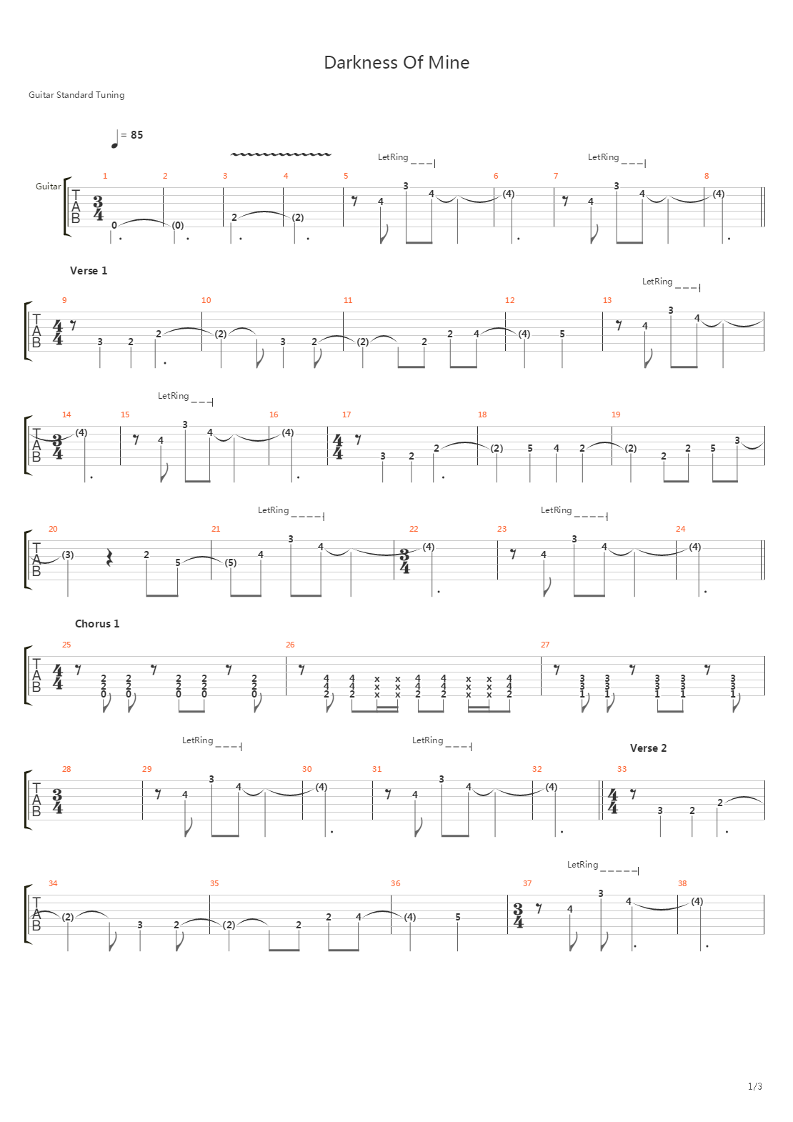 Darkness Of Mine吉他谱
