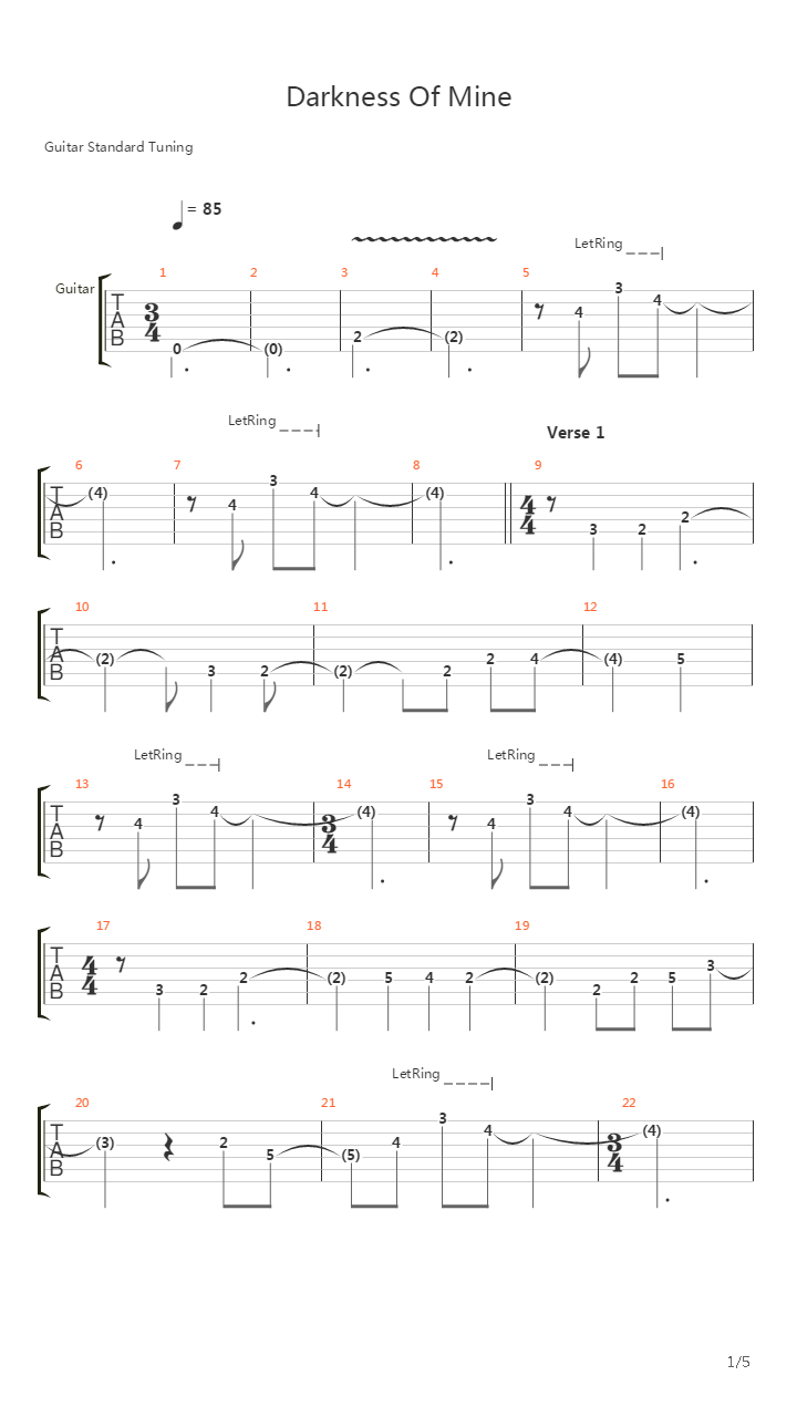 Darkness Of Mine吉他谱