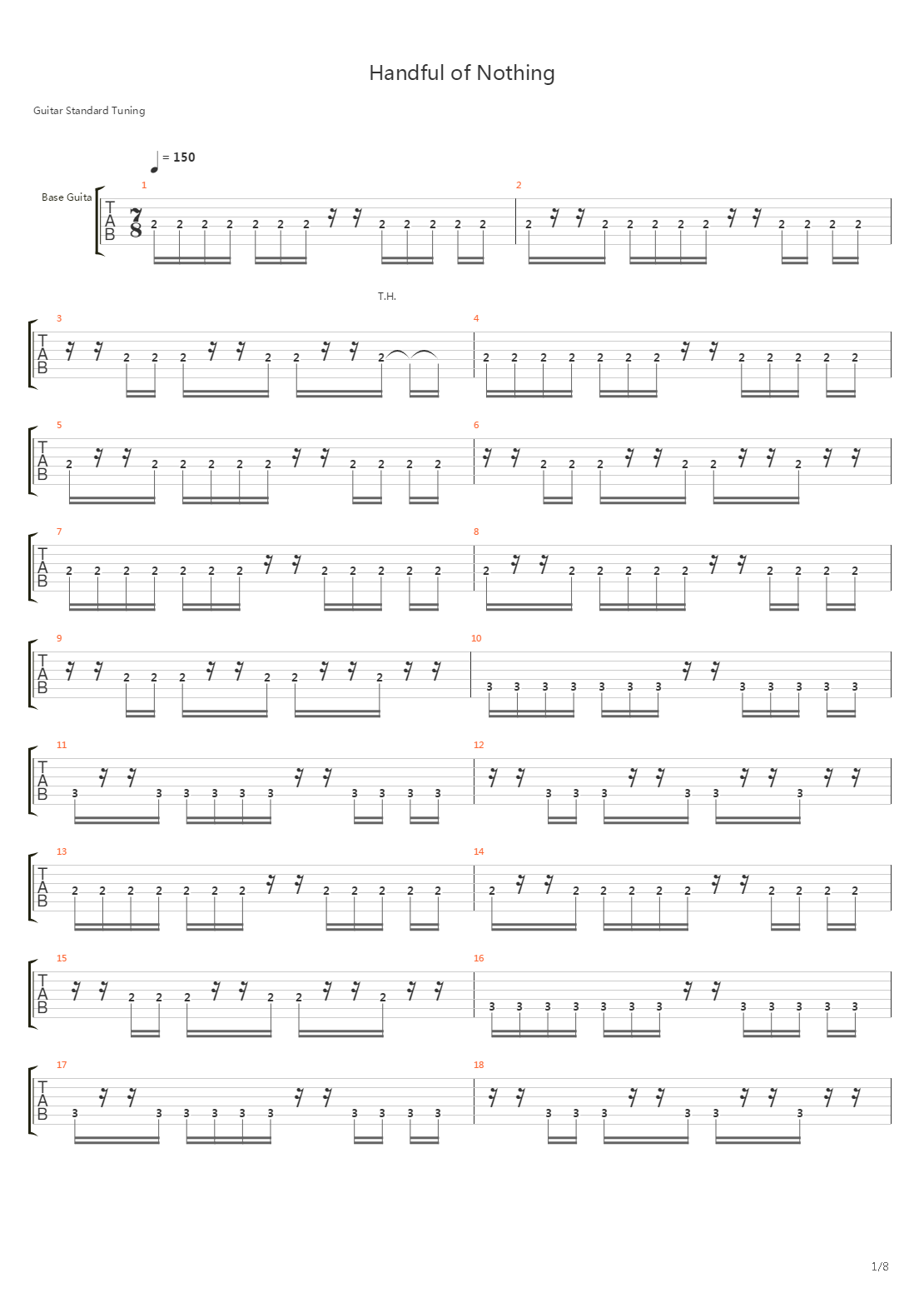 Handful Of Nothing吉他谱