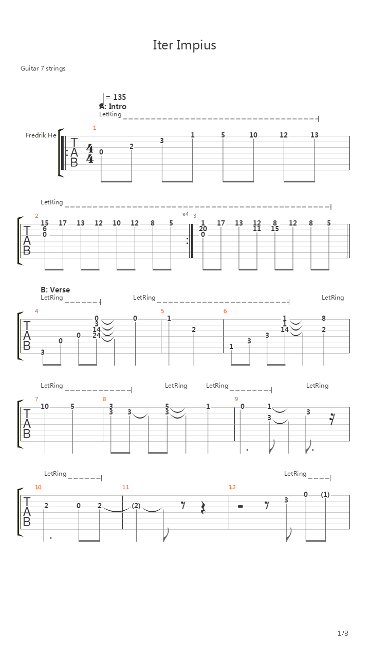 Iter Impius吉他谱