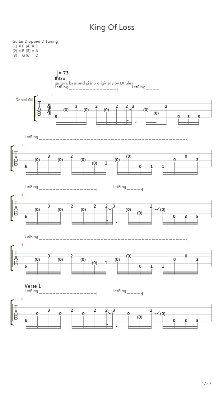 King Of Loss吉他谱