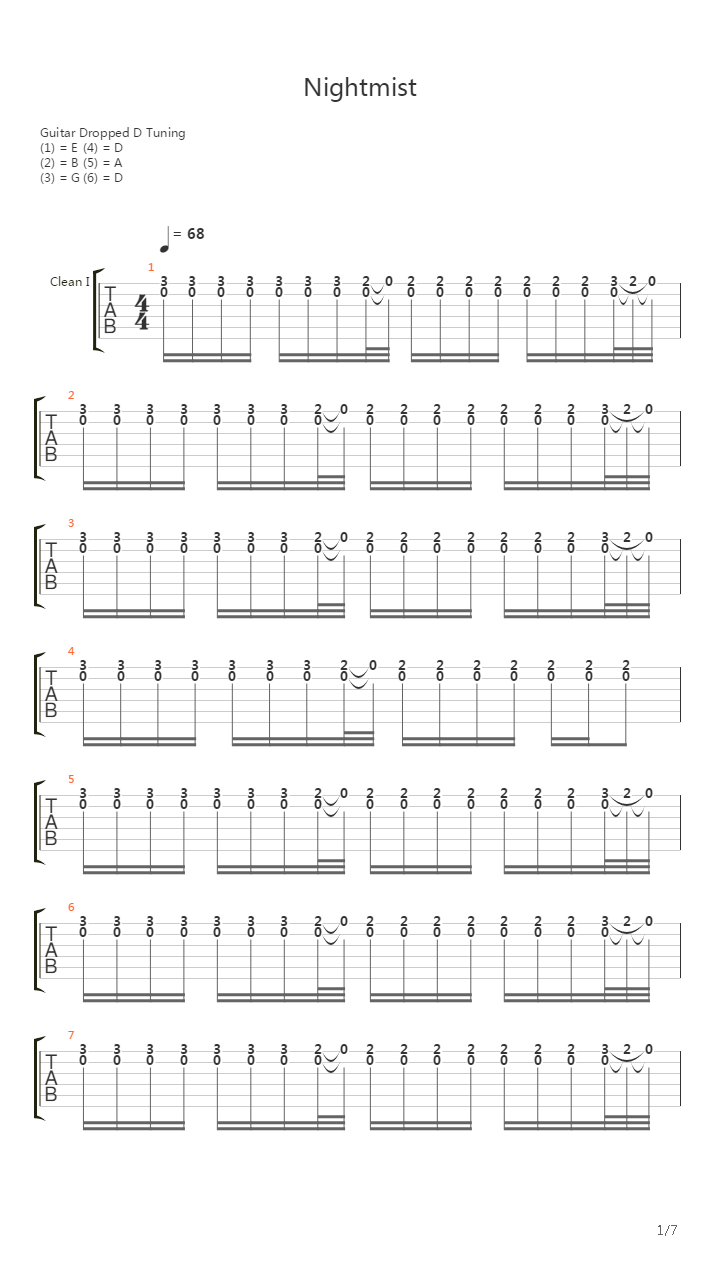 Nightmist吉他谱