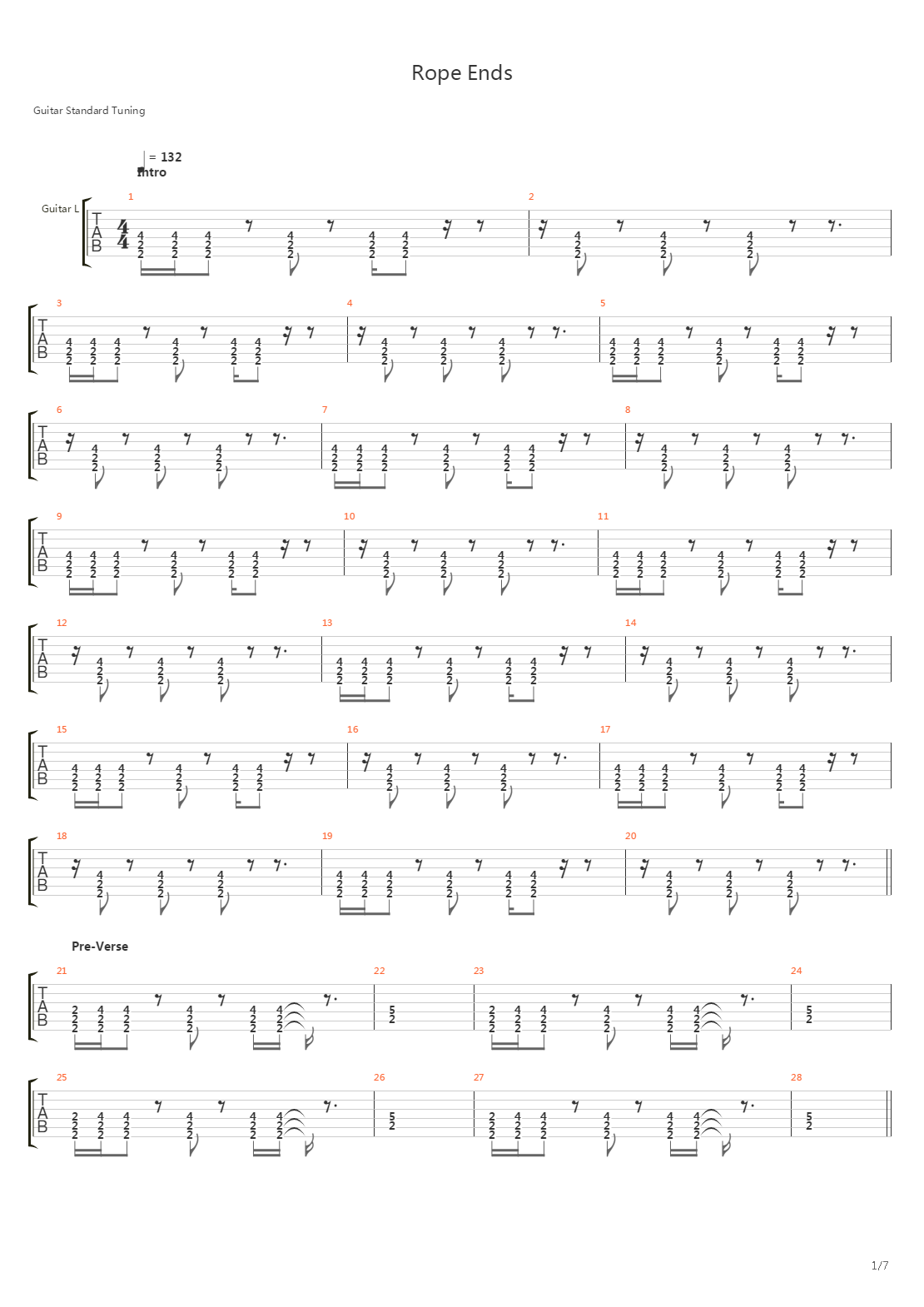 Rope Ends吉他谱