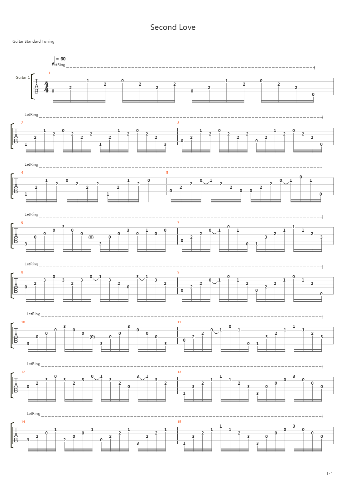 Second Love吉他谱
