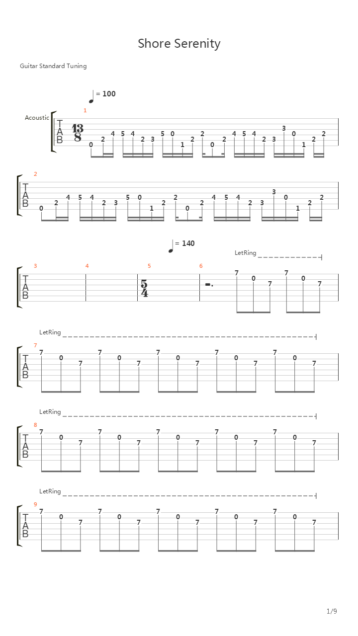 Shore Serenity吉他谱