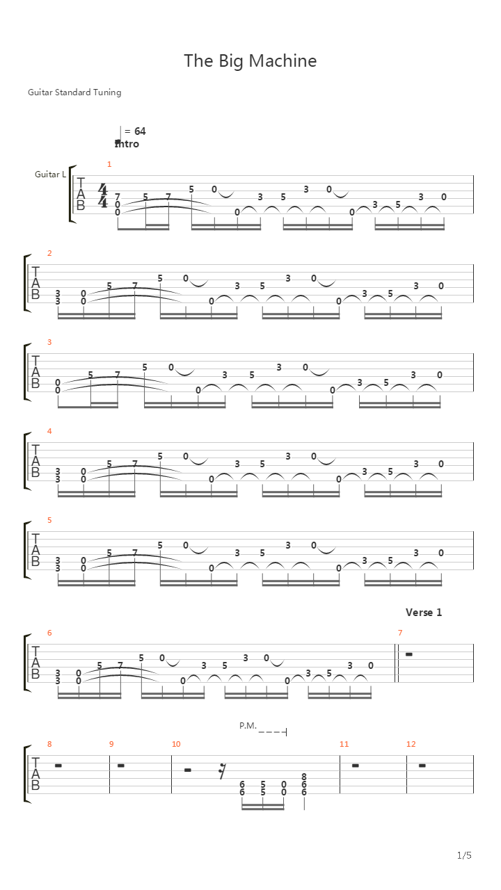 The Big Machine吉他谱