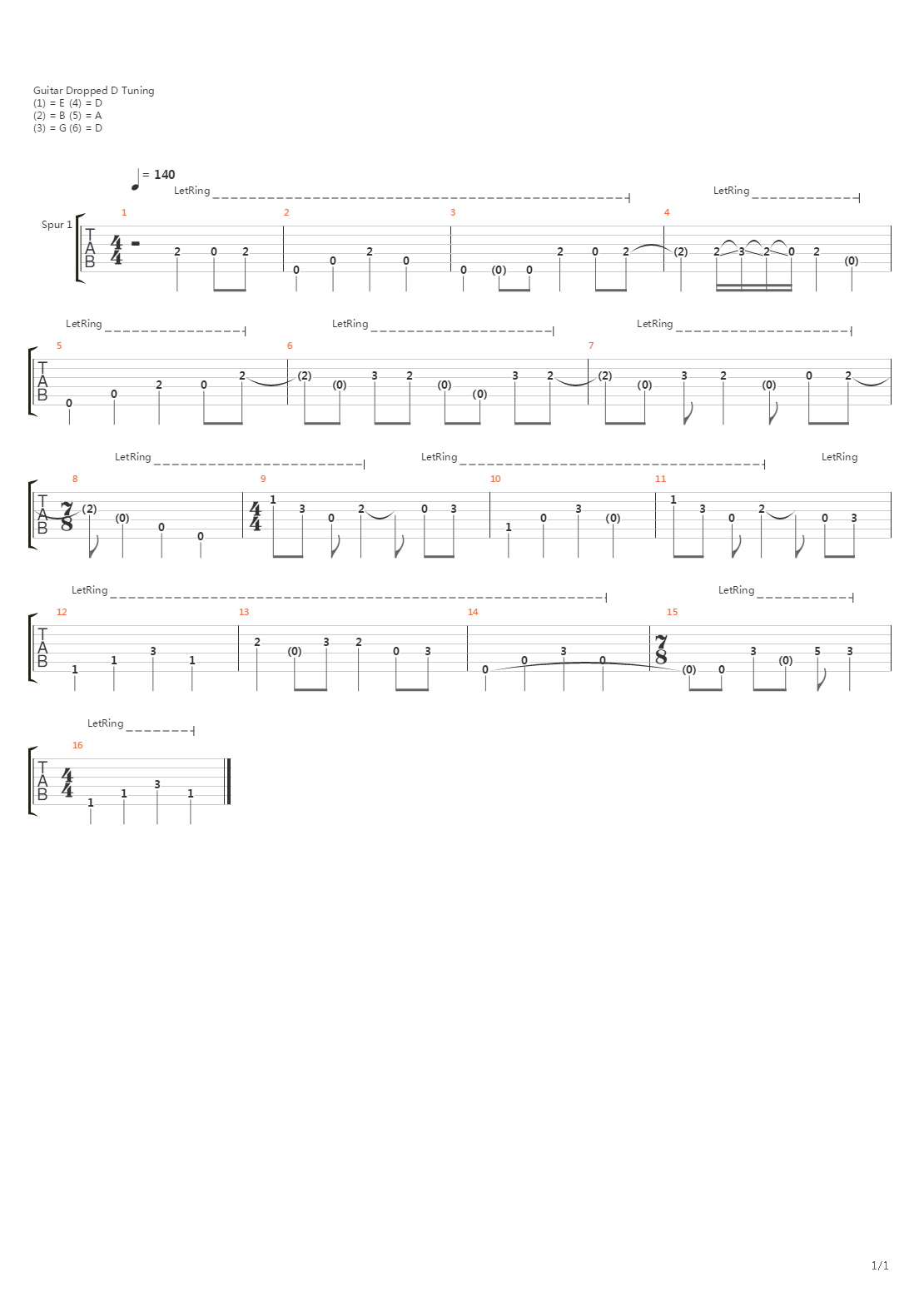 Undertow吉他谱