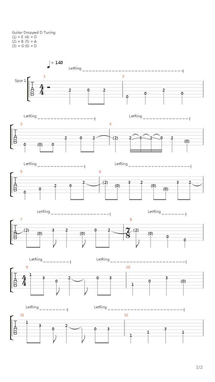 Undertow吉他谱