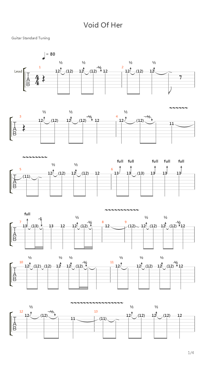 Void Of Her吉他谱