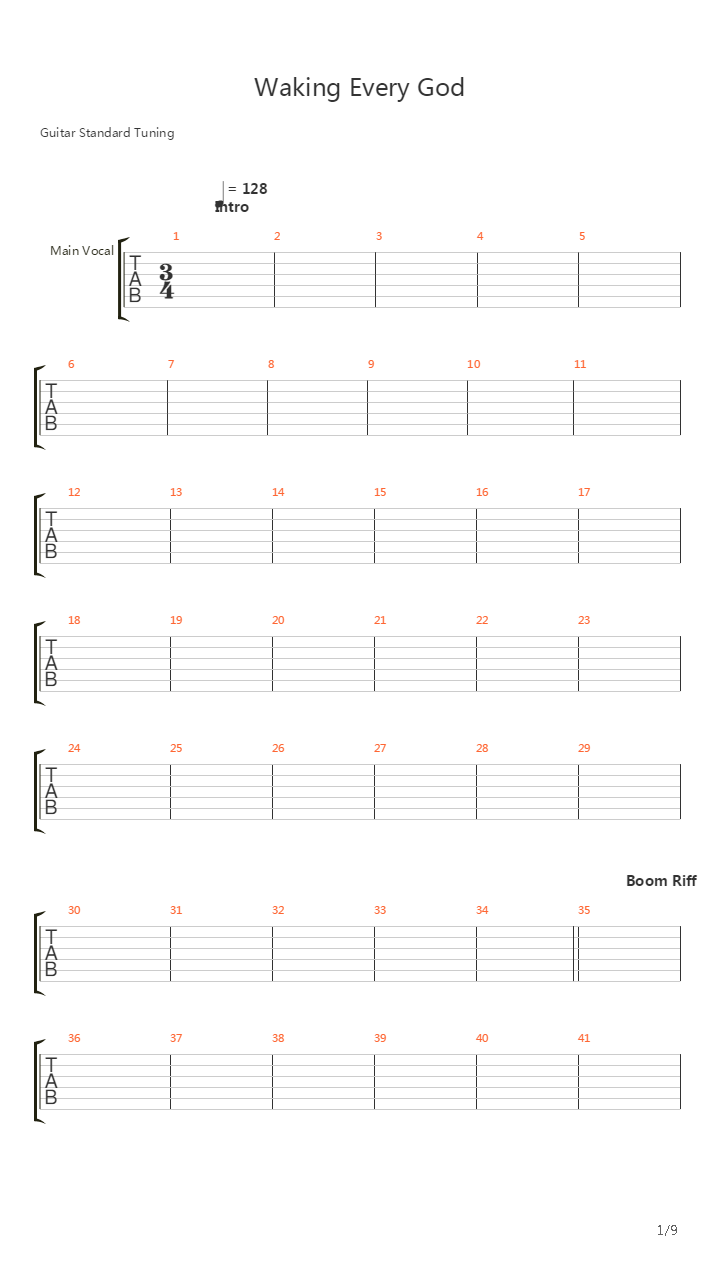 Waking Every God吉他谱