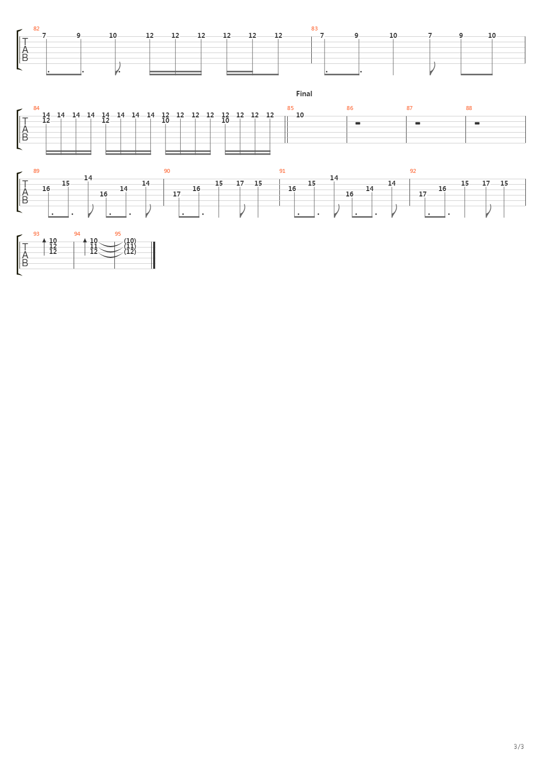 10 Am吉他谱