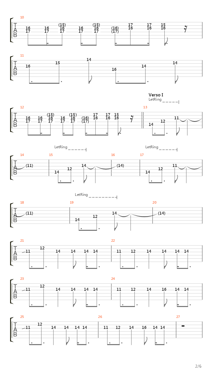 10 Am吉他谱