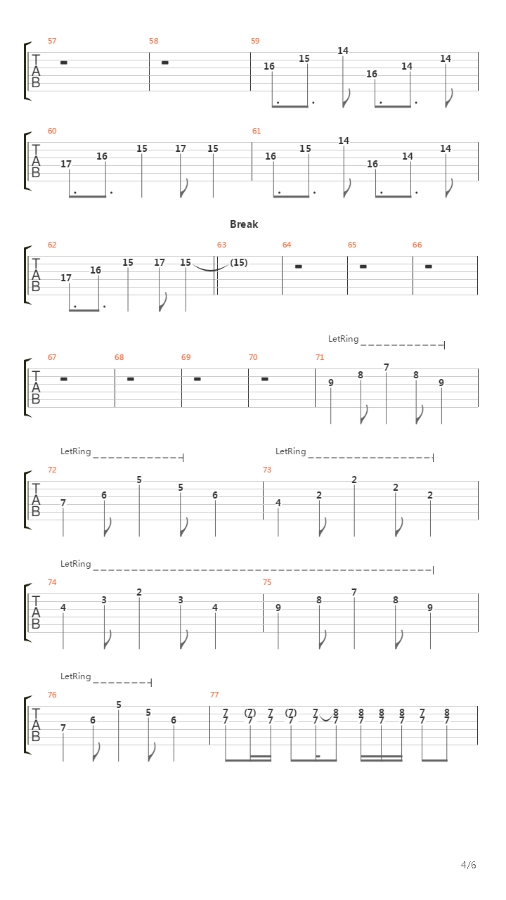 10 Am吉他谱