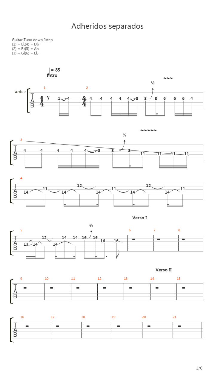 Adheridos Separados吉他谱