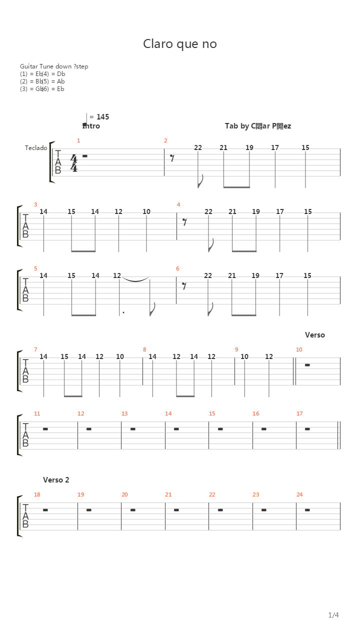 Claro Que No吉他谱