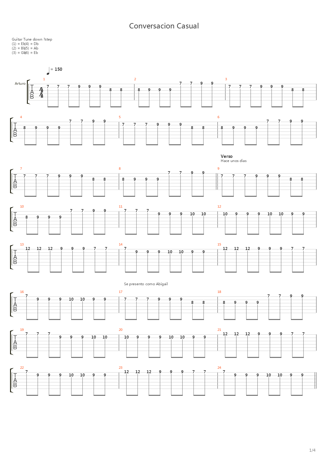 Conversacion Casual吉他谱