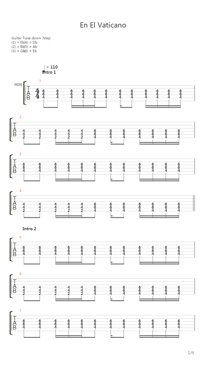 En El Vaticano吉他谱