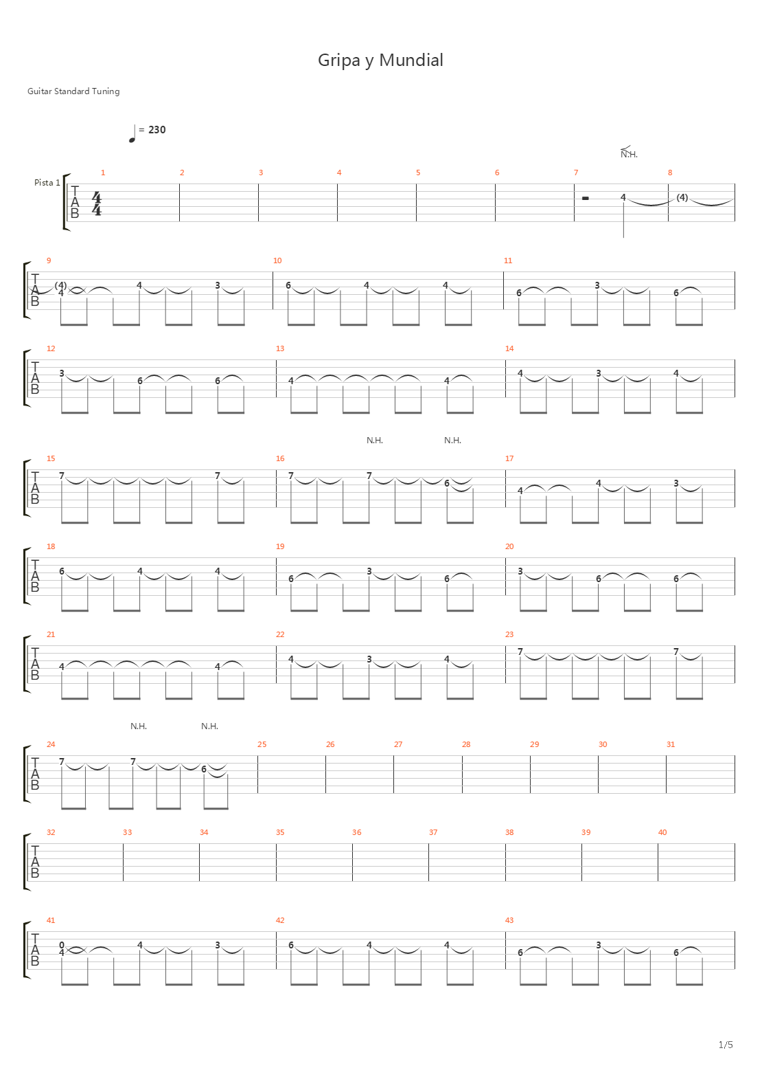 Gripa Y Mundial吉他谱