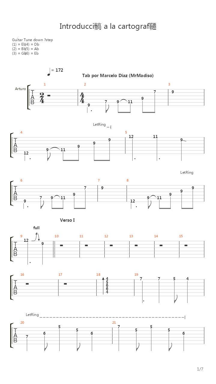 Introduccion A La Cartografia吉他谱